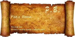 Patz Bene névjegykártya